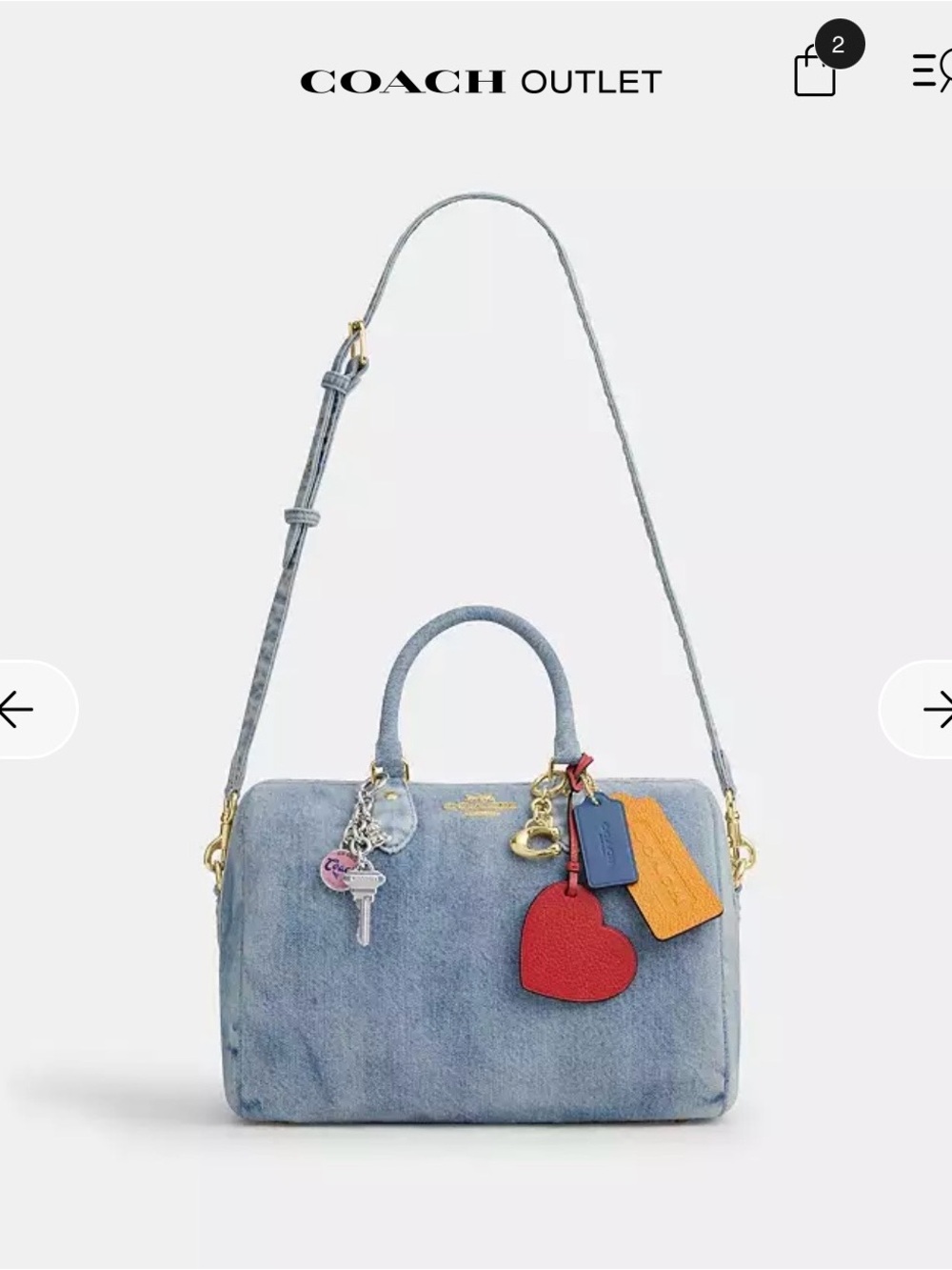 Coach Denim Rowan LARGE NWT